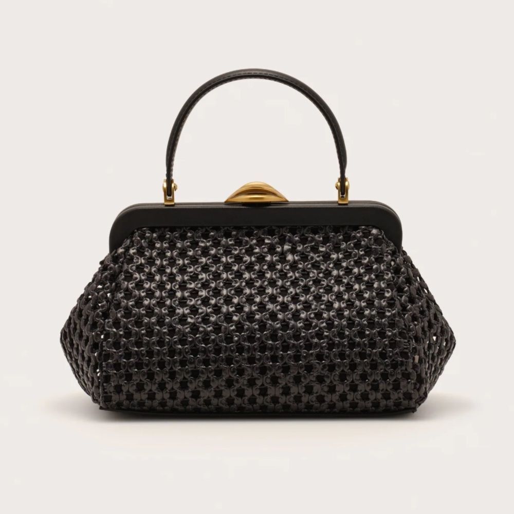 NWT Cult Gaia Zumba Small Crossbody Bag Black Leather